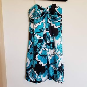 Cache Strapless Floral Dress